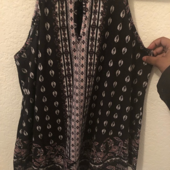 Black boho print tank top - Picture 2 of 2